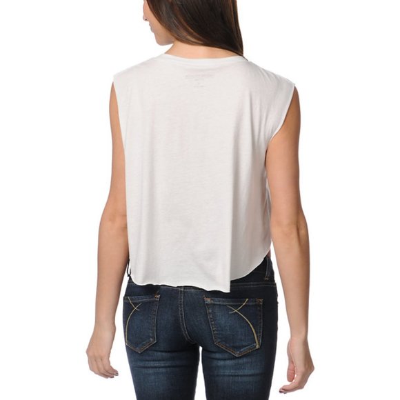 NWT Obey Ride the winds skull loose tank top shirt cut off raw hems large - Picture 2 of 5